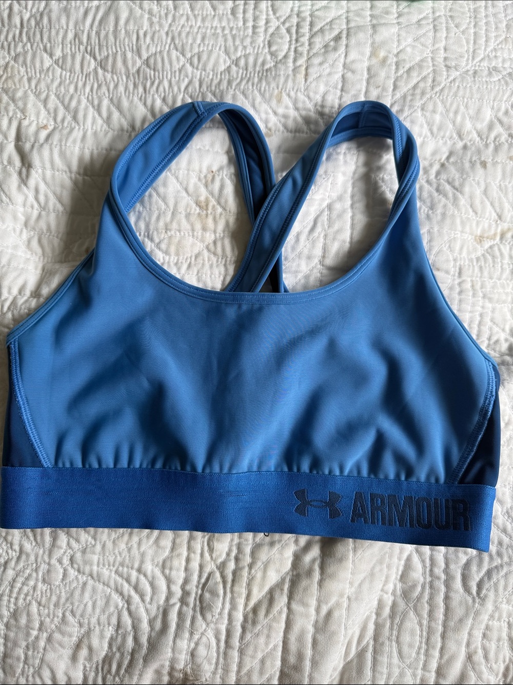 Under Armour Blue Racerback Sports Bra with Branded Band